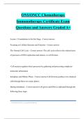 ONS&sol;ONCC Chemotherapy Immunotherapy Certificate Exam Questions and Answers Graded A&plus;