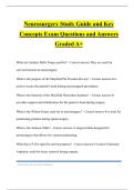 Neurosurgery Study Guide and Key Concepts Exam Questions and Answers Graded A&plus;