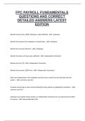 FPC PAYROLL FUNDAMENTALS QUESTIONS AND CORRECT DETAILED ANSWERS LATEST EDITION