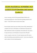 ATI RN MATERNAL NEWBORN NGN LATEST EXAM Questions and Answers Graded A&plus;