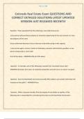 Colorado Real Estate Exam QUESTIONS AND CORRECT DETAILED SOLUTIONS LATEST UPDATED VERSION JUST RELEASED RECENTLY