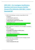 NFPA 1033 &ndash; Fire Investigator Qualifications  Questions And Correct Answers &lpar;Verified  Answers&rpar; Plus Rationales 2026 Q&A &vert; Instant  Download Pdf 