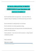 NCM122&colon; DISASTER NURSING &lpar;MIDTERM&rpar; Exam Questions and Answers Graded A&plus;