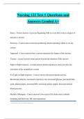 Nursing 122 Test 1 Questions and Answers Graded A&plus;