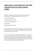 NIHSS GROUP A EXAM PREP 2026 TEST PAPER QUESTIONS AND SOLUTIONS ALREADY PASSED