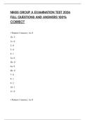 NIHSS GROUP A EXAMINATION TEST 2026 FULL QUESTIONS AND ANSWERS 100&percnt; CORRECT