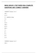 NIHSS GROUP A TEST PAPER 2026 COMPLETE QUESTIONS AND CORRECT ANSWERS
