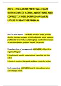 2025 &ndash; 2026 AGBU 2389 FINAL EXAM WITH CORRECT ACTUAL QUESTIONS AND CORRECTLY WELL DEFINED ANSWERS LATEST ALREADY GRADED A&plus; 