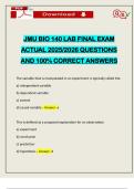 JMU BIO 140 LAB FINAL EXAM ACTUAL 2025&sol;2026 QUESTIONS AND 100&percnt; CORRECT ANSWERS