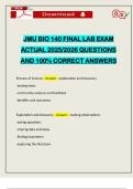 PACKAGE DEAL FOR JMU BIO 140 LAB EXAMS ACTUAL 2025&sol;2026