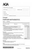 AQA A Level Further Mathematics Paper 3 &lpar;Statistics&rpar; 2025 merged mark scheme 