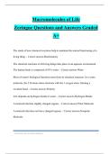 Macromolecules of Life Zeringue Questions and Answers Graded A&plus;