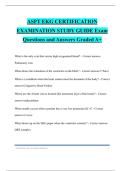 ASPT EKG CERTIFICATION EXAMINATION STUDY GUIDE Exam Questions and Answers Graded A&plus;
