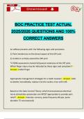 BOC PRACTICE TEST ACTUAL 2025/2026 QUESTIONS AND 100% CORRECT ANSWERS