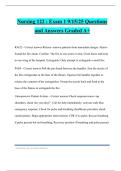 Nursing 122 &colon; Exam 1 9&sol;15&sol;25 Questions and Answers Graded A&plus;