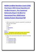 NASM Certified Nutrition Coach &lpar;CNC&rpar; Final Exam With Actual Questions & Verified Answers &comma;Plus Explained Rationales&sol;Expert Verified For Guaranteed Pass 2026&sol;Latest Update&sol;Instant Download Pdf
