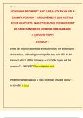 LOUISIANA PROPERTY AND CASUALTY EXAM PSI &  EXAMFX VERSION 1 AND 2 NEWEST 2026 ACTUAL  EXAM COMPLETE  QUESTIONS AND 100&percnt;CORRECT  DETAILED ANSWERS &lpar;VERIFIED AND GRADED  A&plus;&vert;&vert;BRAND NEW&excl;&excl;&excl;  VERSION 1 