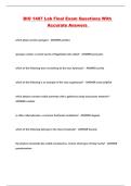 BIO 1407 Lab Final Exam Questions With Accurate Answers 