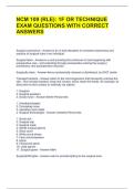 NCM 109 &lpar;RLE&rpar;&colon; 1F OR TECHNIQUE EXAM QUESTIONS WITH CORRECT ANSWERS 