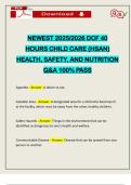 NEWEST 2025&sol;2026 DCF 40 HOURS CHILD CARE &lpar;HSAN&rpar; HEALTH&comma; SAFETY&comma; AND NUTRITION Q&A 100&percnt; PASS