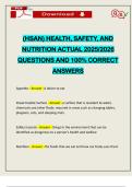 &lpar;HSAN&rpar; HEALTH&comma; SAFETY&comma; AND NUTRITION ACTUAL 2025&sol;2026 QUESTIONS AND 100&percnt; CORRECT ANSWERS