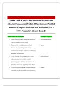 AAOS EMT &lpar;Chapter 41&rpar; Terrorism Response and Disaster Management Updated Questions and Verified Answers&sol; Complete Solutions with Rationales &vert;Get It 100&percnt; Accurate&excl;&excl; Already Passed&excl;&excl;