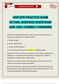 CDR DTR PRACTICE EXAM ACTUAL 2025&sol;2026 QUESTIONS AND 100&percnt; CORRECT ANSWERS