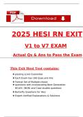  HESI RN Exit Exam V1 to V7 2025 &vert; Actual Questions & Answers Guaranteed Pass