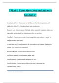 TMAS 1 Exam Questions and Answers Graded A&plus;