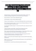 NAMs Menopause Certification  Exam With 100&percnt; Correct  Questions and Answers &vert; Graded  A&plus; 