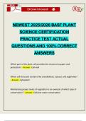 NEWEST 2025&sol;2026 BASF PLANT SCIENCE CERTIFICATION PRACTICE TEST ACTUAL QUESTIONS AND 100&percnt; CORRECT ANSWERS