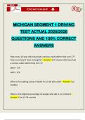MICHIGAN SEGMENT 1 DRIVING TEST ACTUAL 2025&sol;2026 QUESTIONS AND 100&percnt; CORRECT ANSWERS
