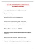 BIO 1409 EXAM 2 REVIEW QUESTIONS AND ACCURATE ANSWERS 
