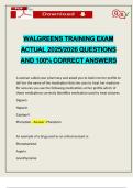 WALGREENS TRAINING EXAM ACTUAL 2025&sol;2026 QUESTIONS AND 100&percnt; CORRECT ANSWERS