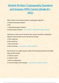 Module 06 Basic Cryptography Questions and Answers 100&percnt; Correct &lbrace;Grade A&rcub; - WGU