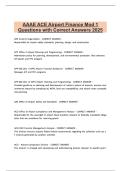 AAAE ACE Airport Finance Mod 1 Questions with Correct Answers 2026