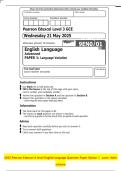 2025 Pearson Edexcel A level English language Question Paper Option 1  June &plus; Mark  scheme