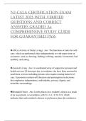 NJ CALA CERTIFICATION EXAM LATEST 2025 WITH VERIFIED QUESTIONS AND CORRECT ANSWERS GRADED A&plus; COMPREHENSIVE STUDY GUIDE FOR GUARANTEED PASS
