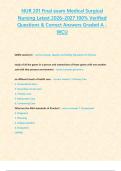 NUR 201 Final exam Medical Surgical Nursing Latest 2026&ndash;2027 100&percnt; Verified Questions & Correct Answers Graded A - WCU