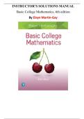 Instructor's Solutions Manual for Basic College Mathematics 6th Edition by Elayn Martin-Gay&comma; Chapter 1-11 &vert; All Chapters