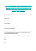 WGU D076 Financial Skills for Manager Exam 2024 &lbrack;Actual Exam&rsqb; Questions & Elaborated Answers with Rationales