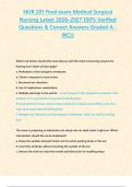 NUR 201 Final exam Medical Surgical Nursing Latest 2026&ndash;2027 100&percnt; Verified Questions & Correct Answers Graded A - WCU