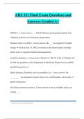 AHS 321 Final Exam Questions and Answers Graded A&plus;