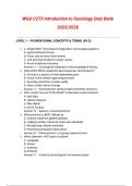 WGU C273 Introduction to Sociology Quiz Bank 2025&sol;2026
