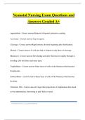 Neonatal Nursing Exam Questions and Answers Graded A&plus;