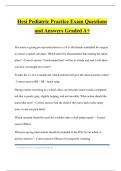 Hesi Pediatric Practice Exam Questions and Answers Graded A&plus;