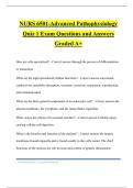NURS 6501-Advanced Pathophysiology Quiz 1 Exam Questions and Answers Graded A&plus;