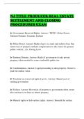 NJ TITLE PRODUCER REAL ESTATE SETTLEMENT AND CLOSING PROCEDURES EXAM