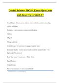 Dental Science&colon; HOSA Exam Questions and Answers Graded A&plus;