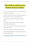 HOSA MEDICAL ASSISTING Exam Questions and Answers Graded A&plus;